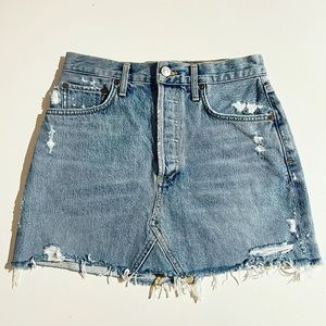 AGOLDE distressed denim jean skirt Sz 25